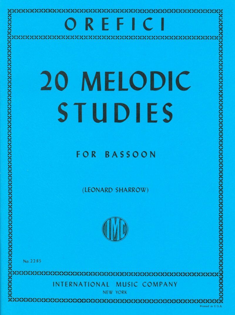 Melodic Studies for Bassoon by Alberto Orefici - 22 Pages, Solo Format, International Music Company