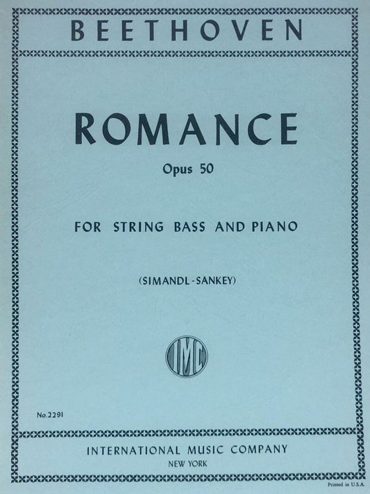 Romance in F Minor, Op. 50 for Double Bass, Edited by Stuart Sankey
