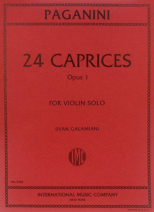 Paganini - 24 Caprices Op. 1 for Violin Edited by Galamian