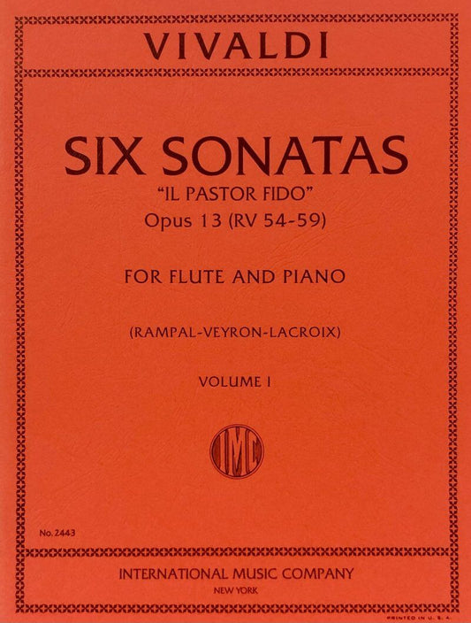 Vivaldi - 6 Sonatas Il Pastor Fido Op 13 Vol 1 for Flute and Piano
