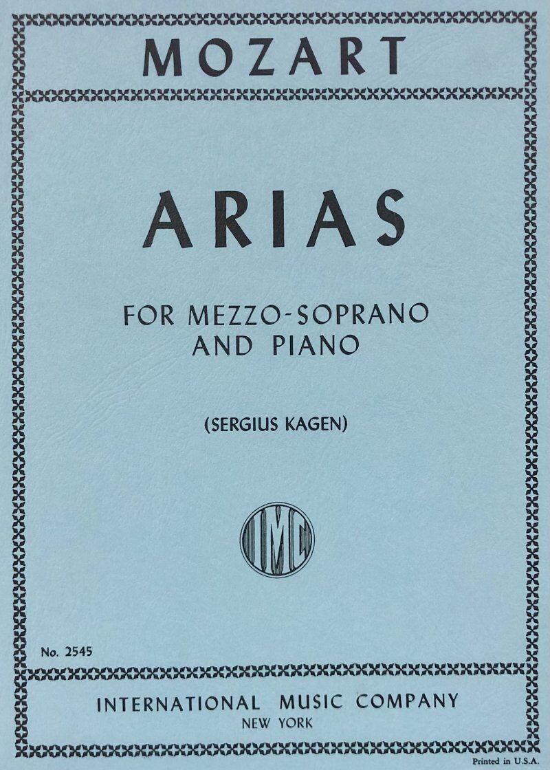 Mozart Arias for Mezzo Soprano and Piano - 7 Pieces Including Cosi fan tutte and Le nozze di Figaro
