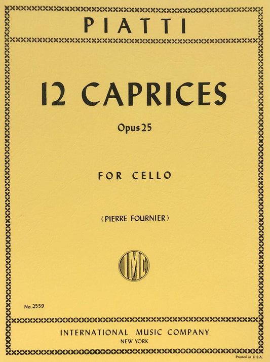 PIATTI 12 Caprices Op 25 Cello Solo Edited by Pierre Fournier