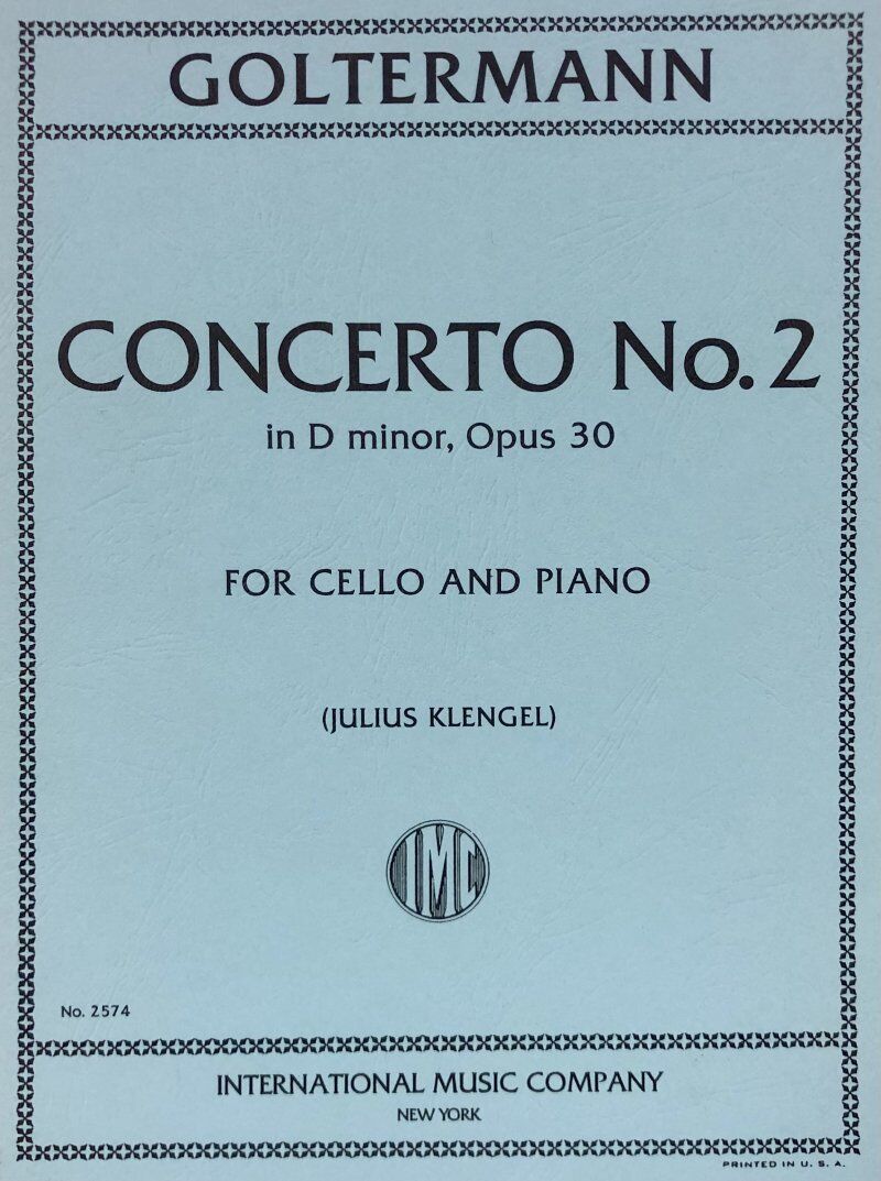 Concerto No. 2 in D Minor, Op. 30 for Cello and Piano, Edited by Klengel
