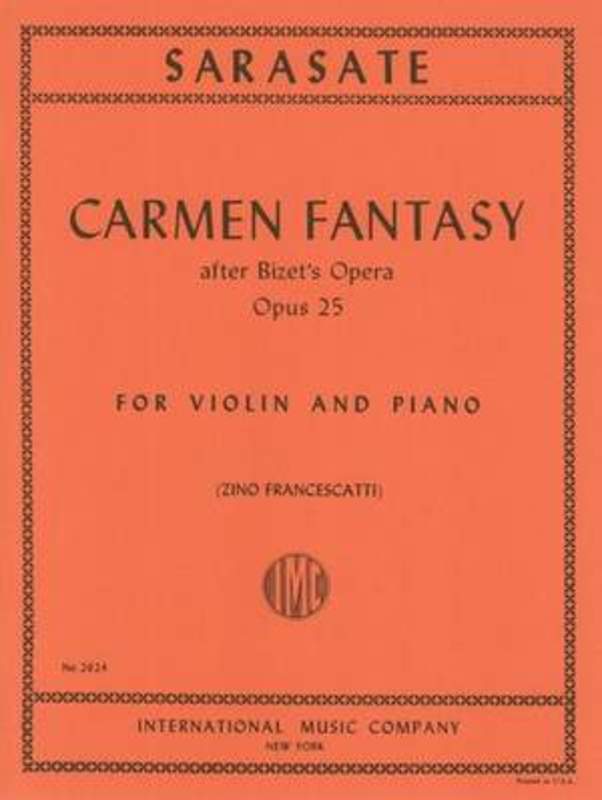 Sarasate - Carmen Fantasy Op 25 Violin/Piano (Softcover Book)