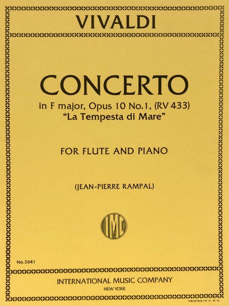 Vivaldi Concerto in F Major Op. 10 No. 1 "La Tempesta" for Flute and Piano, Edited by Jean-Pierre Rampal