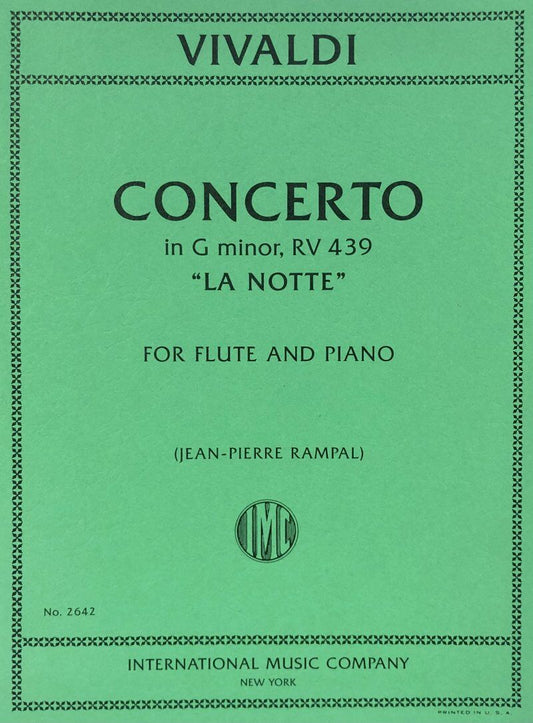 Concerto in G Minor RV439 'La Notte' for Flute and Piano by Vivaldi, arranged by Jean-Pierre Rampal, International Music Company