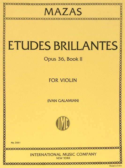 Mazas - Etudes Brillantes Op. 36 No. 2 for Violin, Edited by Galamian