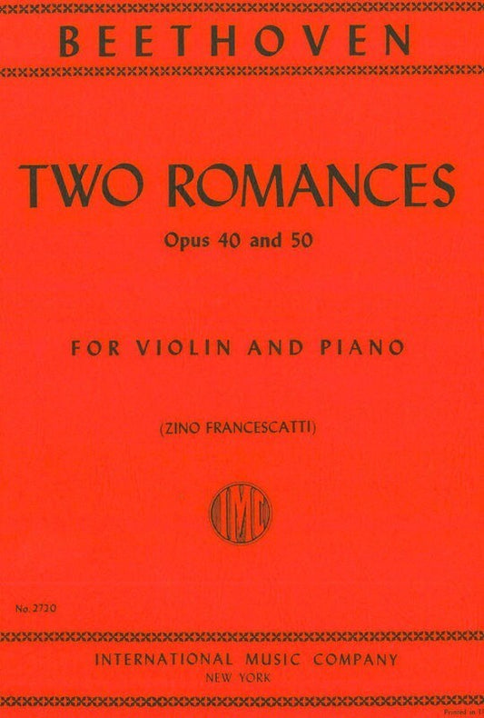 Romances 2 Op 40 G Op 50 F Ed Francescat Violin Piano (Softcover Book)
