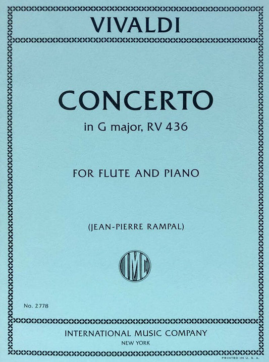 Vivaldi Concerto in G RV 436 for Flute/Piano, Edited by Jean Pierre Rampal, International Music Company
