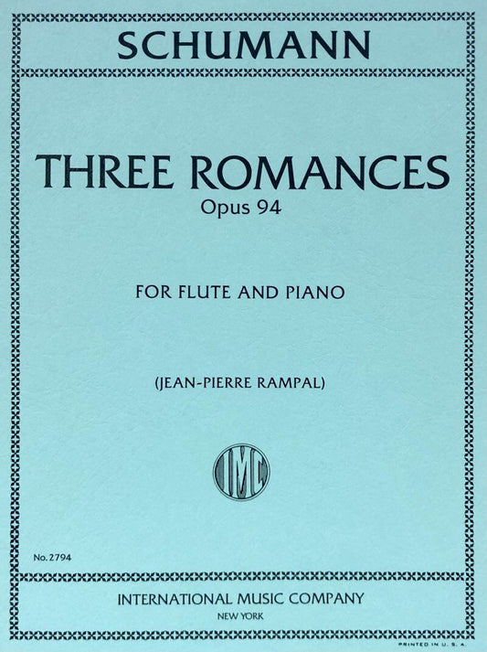Schumann - 3 Romances Op. 94 for Flute and Piano Arranged by Rampal