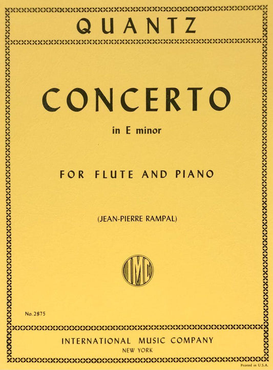Quantz - Concerto in E Minor for Flute and Piano, Edited by Jean Pierre Rampal