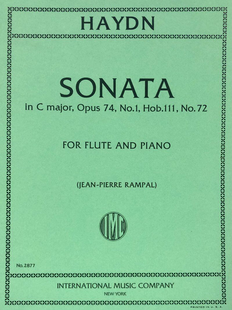 Sonata in C Major Op. 74 No. 1 for Flute and Piano, Edited by Jean-Pierre Rampal