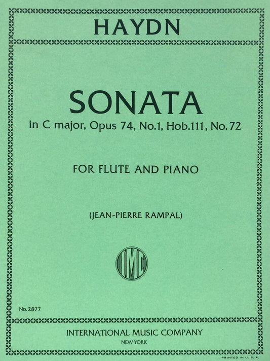 Sonata in C Major Op. 74 No. 1 for Flute and Piano, Edited by Jean-Pierre Rampal
