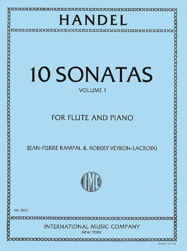 Handel - 10 Sonatas Vol 1 Op 1 Flute/Piano (Softcover Book)