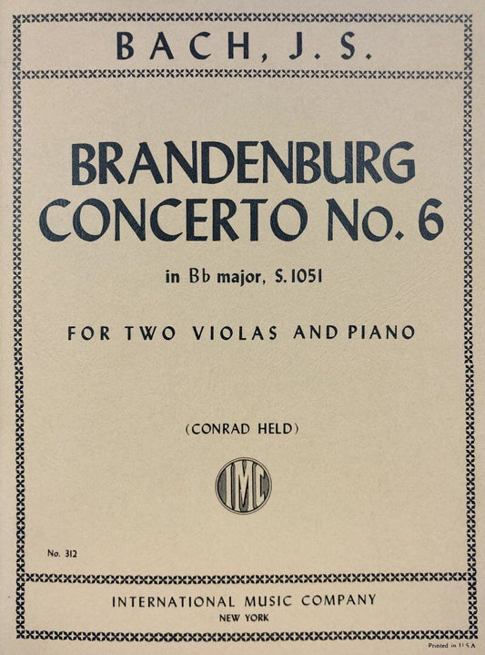 Brandenburg Concerto No. 6 for Viola and Piano, BWV 1051 by Johann Sebastian Bach, International Music Company