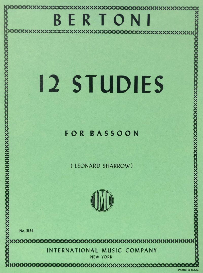 Bertoni 12 Studies for Bassoon - Solo Format - Edited by Leonard Sharrow - International Music Company