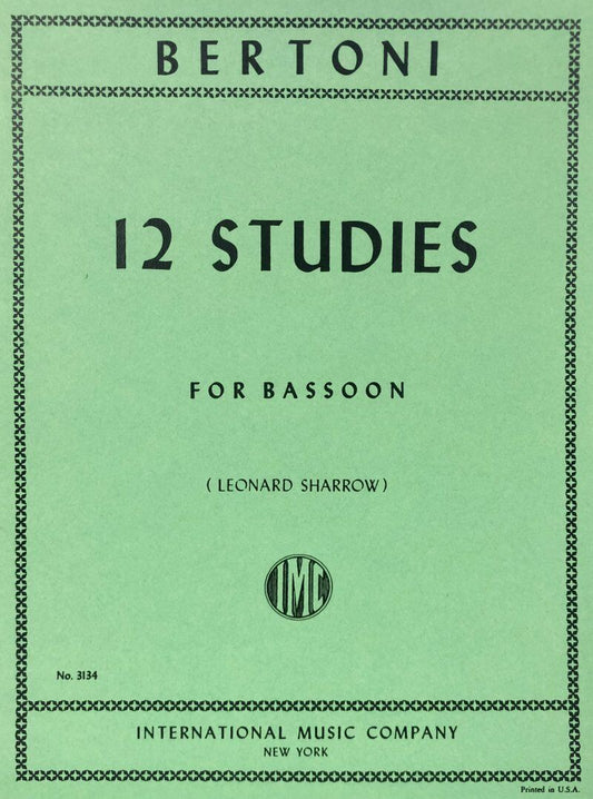 Bertoni 12 Studies for Bassoon - Solo Format - Edited by Leonard Sharrow - International Music Company