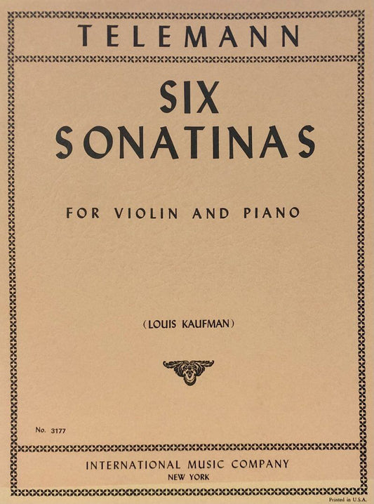 Telemann - 6 Sonatinas for Violin and Piano, Edited by Louis Kaufman, Score and Part