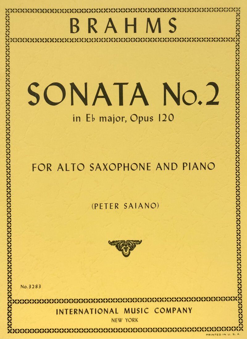 Brahms Sonata No. 2 in E Flat Major Op. 120 for Alto Saxophone and Piano