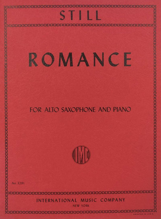 Still - Romance for Alto Saxophone and Piano, Score and Part, Composed by William Grant Still, Publisher: International Music Company