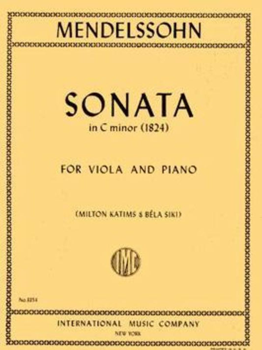 Mendelssohn - Sonata C Min Viola/Piano Arr Katims (Softcover Book)
