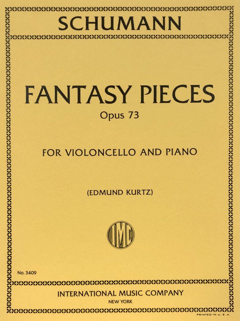 Schumann Fantasy Pieces Op. 73 for Cello and Piano, Edited by Kurtz, Score and Part