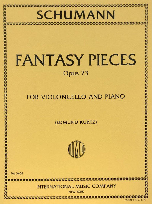Schumann Fantasy Pieces Op. 73 for Cello and Piano, Edited by Kurtz, Score and Part