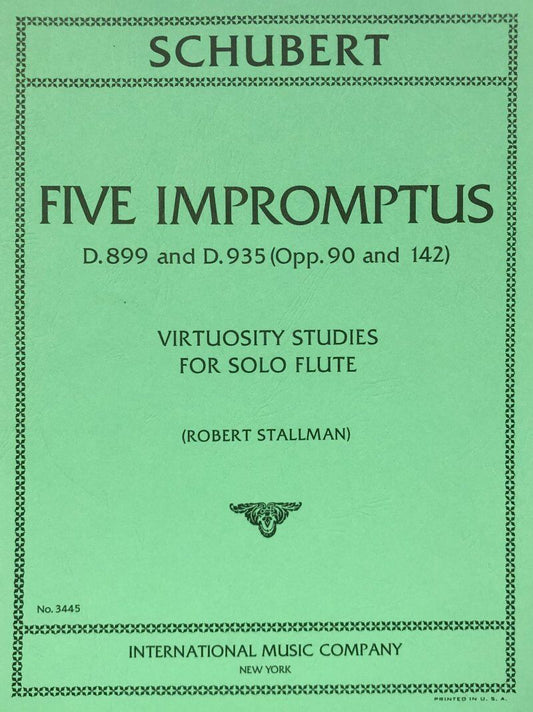 Impromptus for Solo Flute, Op. 90 & 142 by Franz Schubert, Edited by Robert Stallman