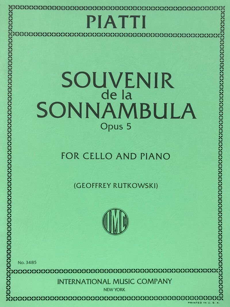 Piatti - Souvenir de la Sonnambula Op. 5 for Cello and Piano