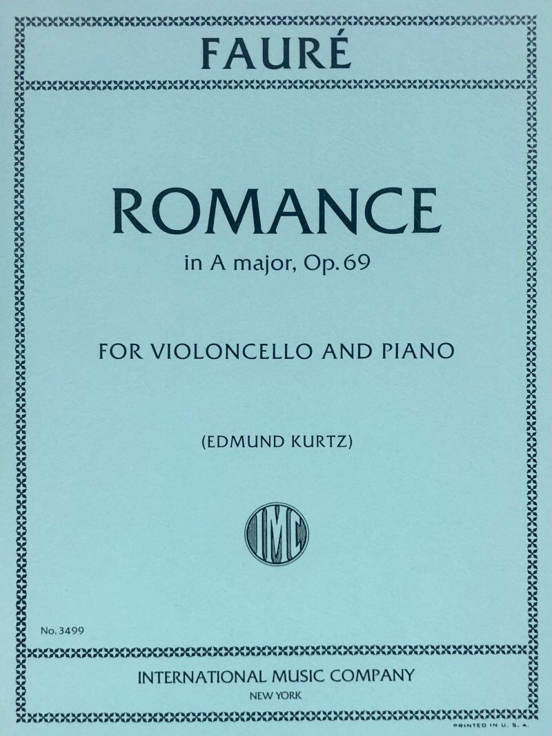 Faure Romance in A Major Op. 69 for Cello and Piano - International Music Company