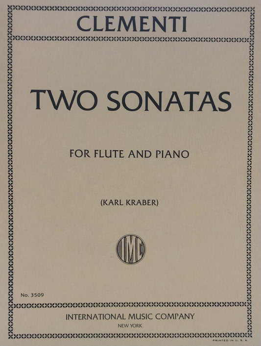 Clementi - 2 Sonatas for Flute and Piano, Edited by Karl Kraber, Score and Part