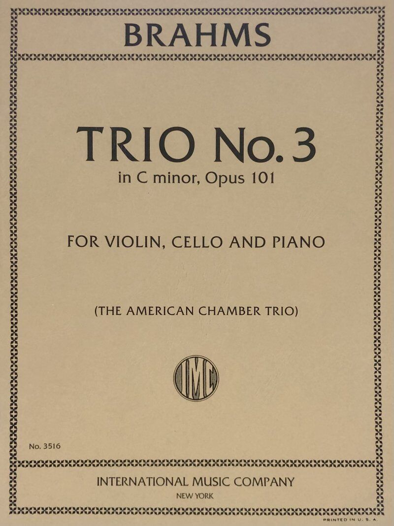 Brahms Trio No 3 in C Minor Op 101 for Violin, Cello, Piano - Set of Performance Parts