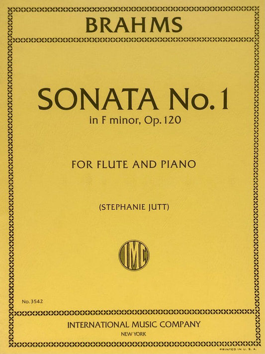 Brahms - Sonata No. 1 F Minor Op. 120 for Flute and Piano, International Music Company