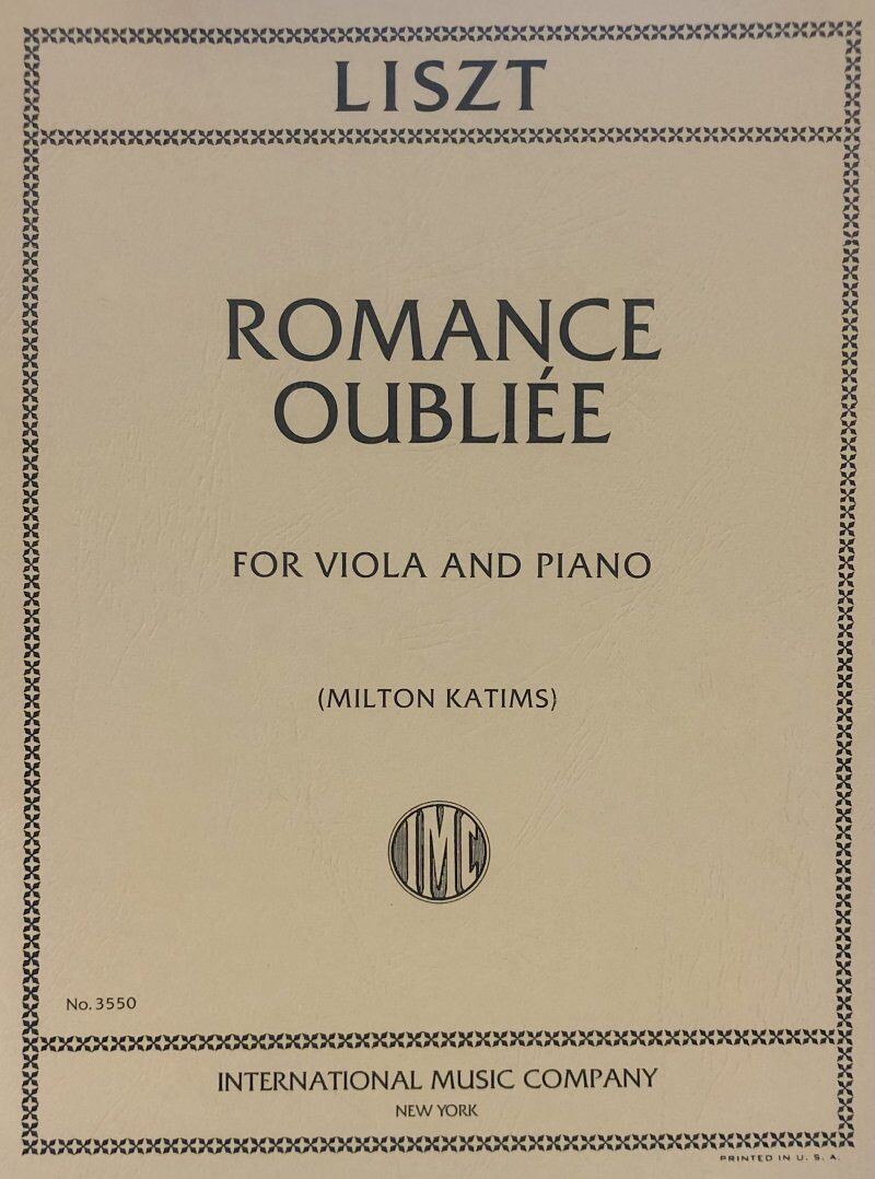 Liszt - Romance Oubliee for Viola and Piano, International Music Company, 1 Page