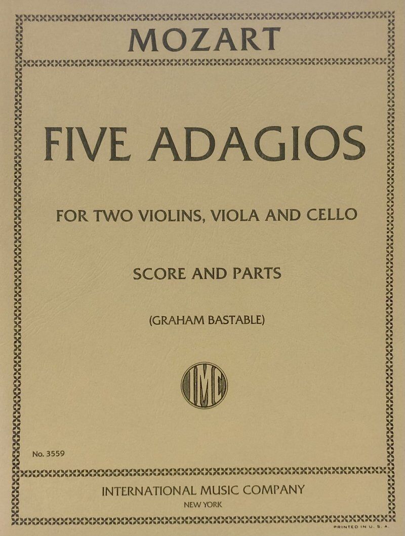 Mozart - 5 Adagios for String Quartet for Cello and Viola