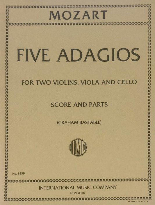 Mozart - 5 Adagios for String Quartet for Cello and Viola