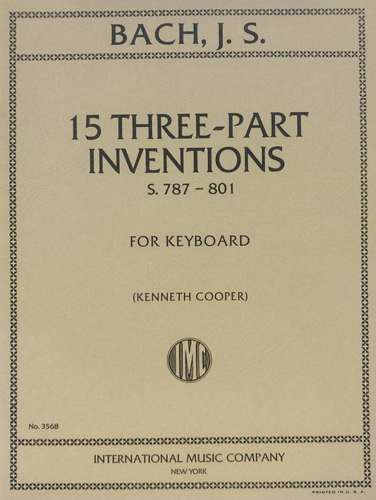 Bach - 15 Three-Part Inventions BWV 787-801 for Piano