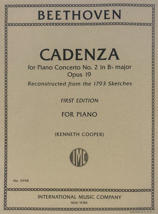 Cadenza to Piano Concerto No. 2 Op. 19 B Flat - First Edition Score for Piano Solo
