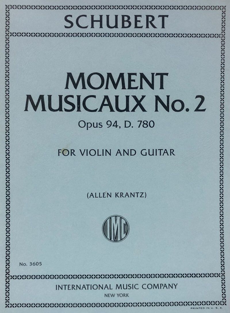 Schubert Moment Musicaux No. 2 Op. 94 D 780 for Violin