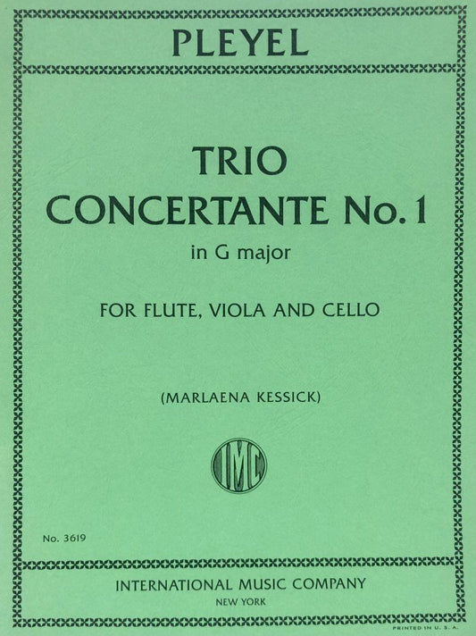 Pleyel Trio Concertante No 1 in G Major for Flute, Viola, Cello - International Music Company