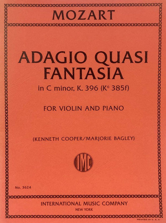 Mozart Adagio Quasi Fantasia in C Minor K 396 for Violin and Piano