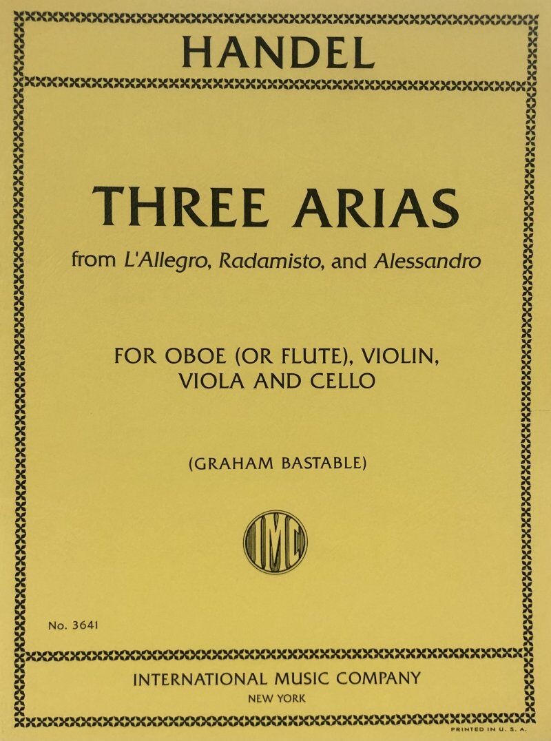 Handel - 3 Arias for Oboe, Violin, Viola & Cello Quartet
