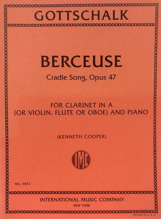Berceuse Op. 47 for Clarinet and Piano, Arranged by Kenneth Cooper