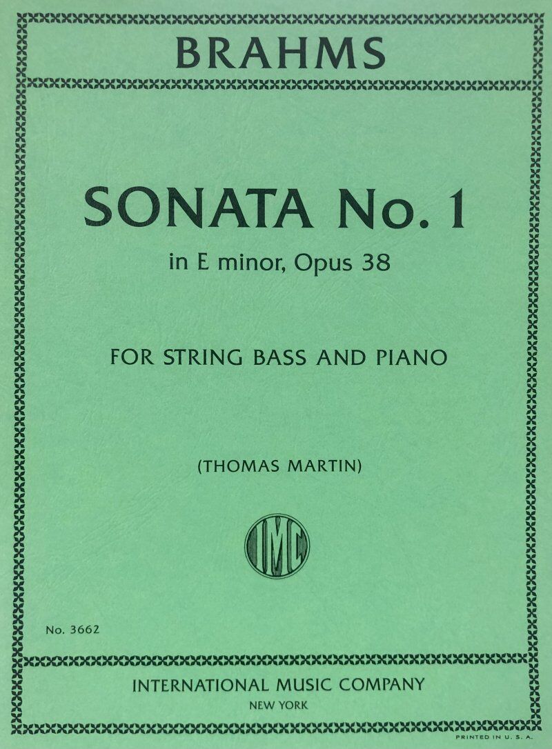 Brahms Sonata No. 1 in E Minor Op. 38 for Double Bass and Piano
