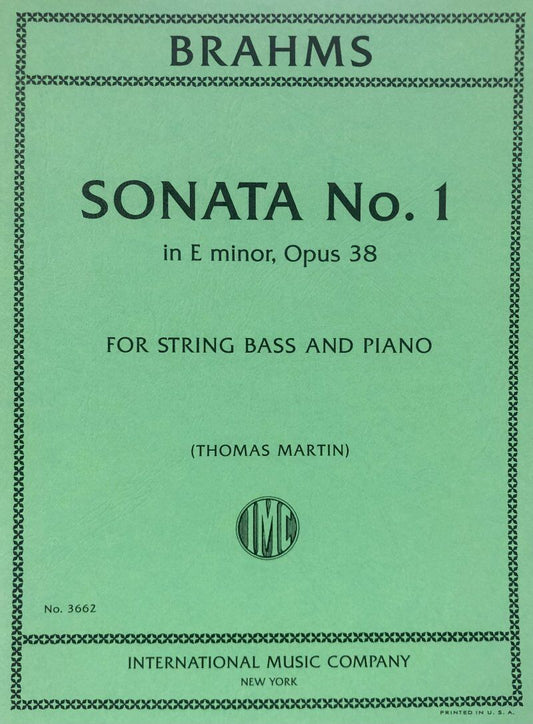 Brahms Sonata No. 1 in E Minor Op. 38 for Double Bass and Piano