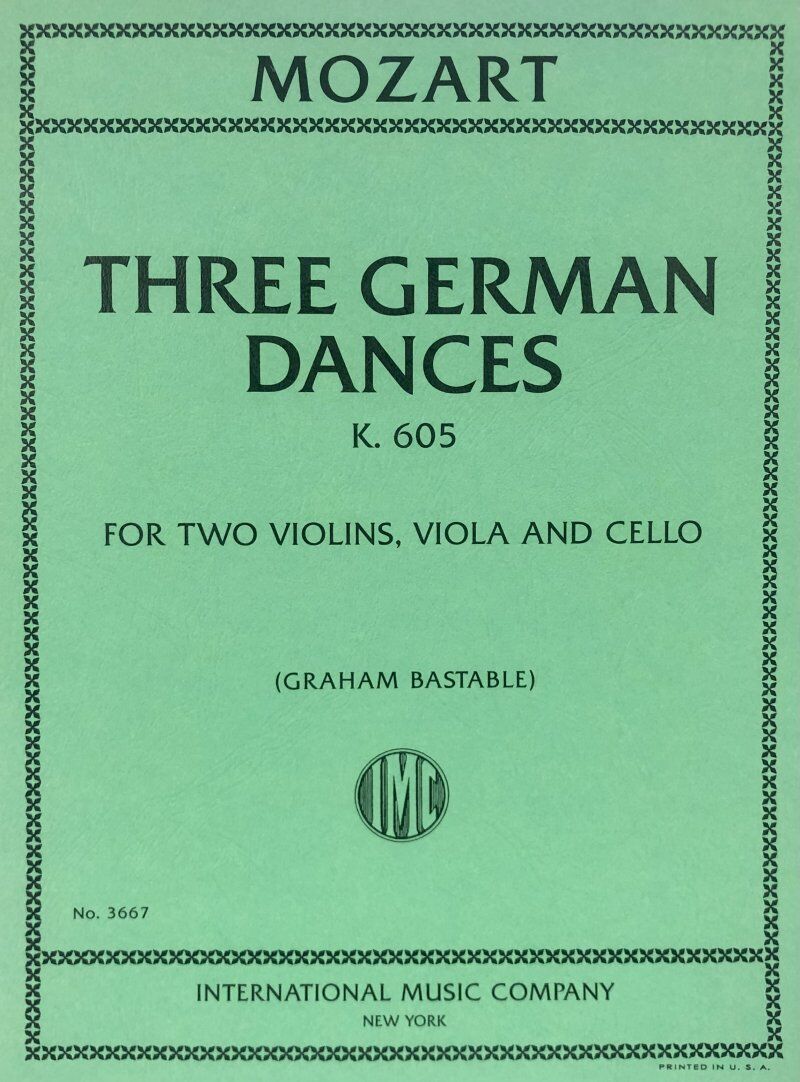 Mozart Three German Dances K 605 for String Quartet - Cello & Viola Arrangement