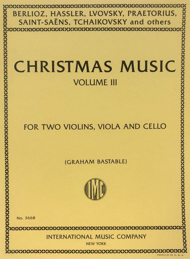 Christmas Music Vol 3 for String Quartet - Cello & Viola, Arranged by Graham Bastable, Score & Parts