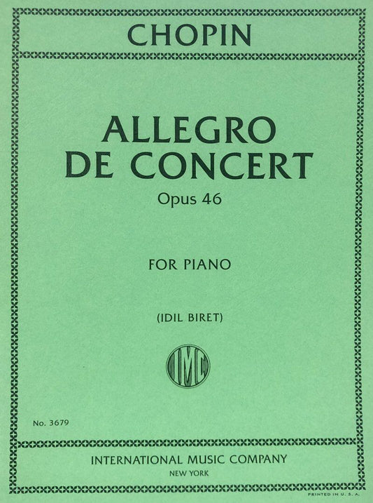 Allegro de Concert Op. 46 Piano Solo by Frederic Chopin