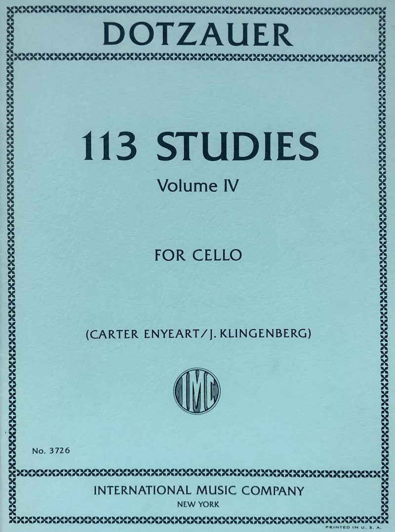 Dotzauer: 113 Studies, Vol. 4 — Cello (International Music Company)