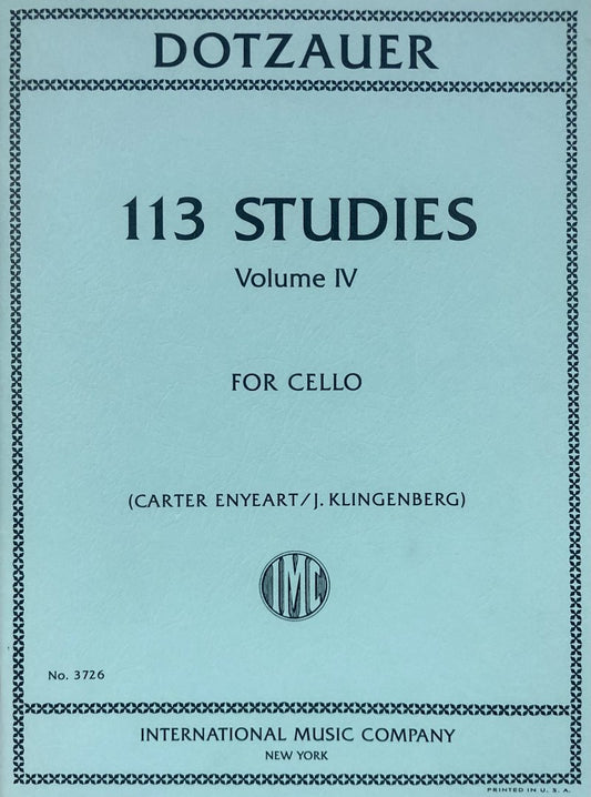 Dotzauer: 113 Studies, Vol. 4 — Cello (International Music Company)